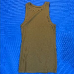 A New Day Olive Ribbed Tank Top